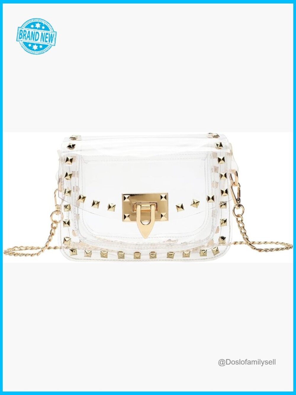 Clear Crossbody Clutch Purse Stadium Approved Concert Festival Bag Rivet